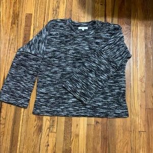 Madewell Black and white knit top with buttons